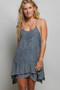 POL Embroidered Adjustable Strap Mini Dress