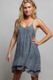POL Embroidered Adjustable Strap Mini Dress