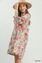 Umgee Mix Floral Print Smocked Cuff Mini Dress
