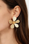 Two-Tone Raffia Flower Stud Earrings 