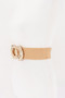 Faux Straw Big Metal Buckle Elastic Plus Size Belt​