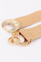 Faux Straw Big Metal Buckle Elastic Plus Size Belt​