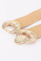 Faux Straw Big Metal Buckle Elastic Plus Size Belt​