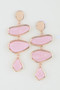 Multi Marble Stone Drop Earrings 