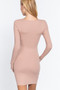 Long Slv V-Neck Mini Rib Dress