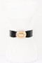 Oval Buckle Wide Waist Belt