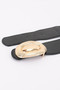 Oval Buckle Wide Waist Belt
