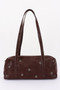 Vegan Leather Eyelet Studded Rectanglar Bag 