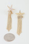 Beaded Starfish Curtain Drop Earrings 