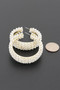 Pearl-Encrusted Open Hoop Earrings