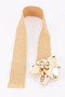 Faux Straw Big Flower Metal Buckle Elastic Belt