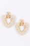 Beaded U-Shape Door Knocker Earrings 