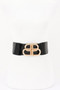 Vegan Leather Metal Buckle Elastic Belt ​