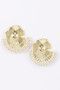 Ginkgo Leaf Pearl-Trimmed Stud Earrings 