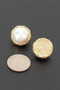 Braided Metal Frame Round Pearl Stud Earrings