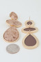 Multi Marble Brick Drop Earrings