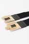 Vegan Leather Metal Buckle Elastic Plus Size Belt ​