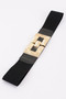 Vegan Leather Metal Buckle Elastic Plus Size Belt ​