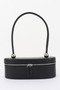 Vegan Leather Long Box Shoulder Bag 