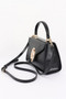Vegan Leather Top Handle Flap Bag 