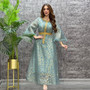 Muslim Clothing Abaya Dress Fall Winter Arabian Dress Shiny Beaded Dress