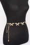 Rhinestone Bow Charm Chain Waist Belt