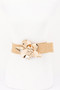 Faux Straw Big Metal Buckle Elastic Plus Size Belt