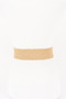 Faux Straw Big Metal Buckle Elastic Plus Size Belt