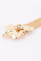 Faux Straw Big Metal Buckle Elastic Plus Size Belt