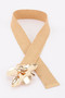 Faux Straw Big Metal Buckle Elastic Plus Size Belt