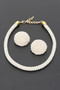 Beaded Choker & Round Stud Earring Set 