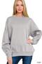 Zenana Fleece Acid Enzyme Washed Round Neck Sweatshirts