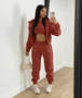 Women'S Fleece Hoodies Hooded Sports Casual Three-Piece Pants Set