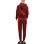 Women'S Fleece Hoodies Hooded Sports Casual Three-Piece Pants Set