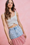 SO ME Stars And Stripes Fit And Flare Denim Mini Skirt
