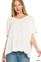 Zenana Oversized Slub Hacci Top