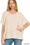 Zenana Oversized Slub Hacci Top