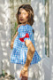 SO ME 4th Of July Gingham Ribbon Detail Short Sleeves Blouse