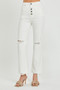 RISEN  Full Size High Rise Button Fly Straight Ankle Jeans