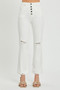 RISEN  Full Size High Rise Button Fly Straight Ankle Jeans