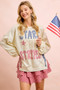 BiBi 4th Of July Stars And Stripes Patches Sweatshirt