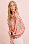 BiBi Floral Print Tie Hem Detail Crop Shirt