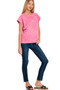 Zenana Halo Washed Cuffed Short Sleeve Tee