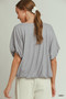 Umgee Mini Texture Checkered Bubble Hem Top