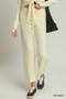 Umgee Cotton Viscose Folded Waistband Straight Leg Pants