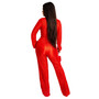 Women's Fashion Casual Pleated High Stretch Sex Belt Turndown Collar Jumpsuit