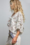 POL Ruffle Tie Front Cropped Floral Woven Flutter Sleeve Top
