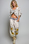 POL Ruffle Tie Front Cropped Floral Woven Flutter Sleeve Top