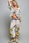 POL Ruffle Tie Front Cropped Floral Woven Flutter Sleeve Top