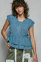 POL Eyelet Embroidery Pintuck Sleeveless Blouse